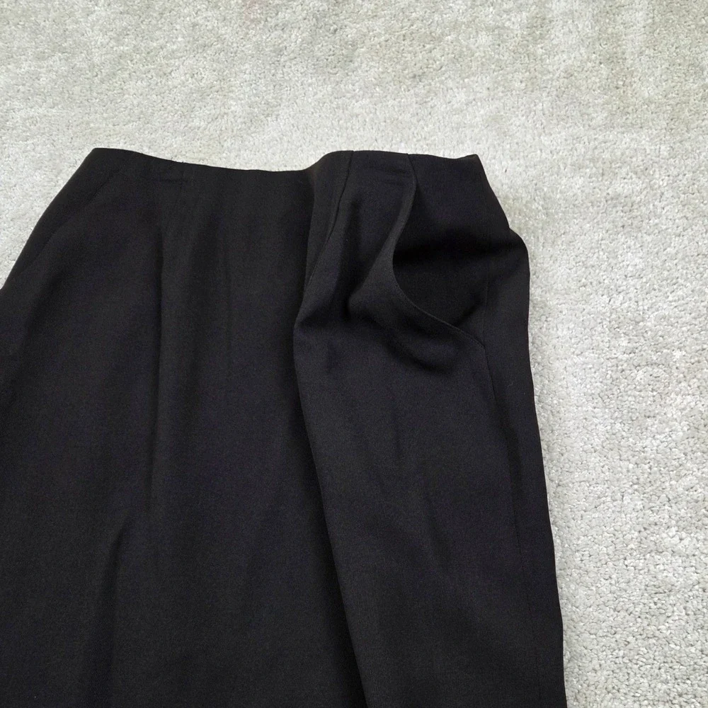 Black Wool Blend Pencil Skirt Size 10 Dana Buchman High Waist Pockets  24